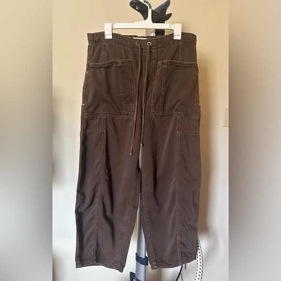 Free People We The Free Silverton Pull-on Barrel Jeans Brown / Chocolate M - Picture 6 of 13